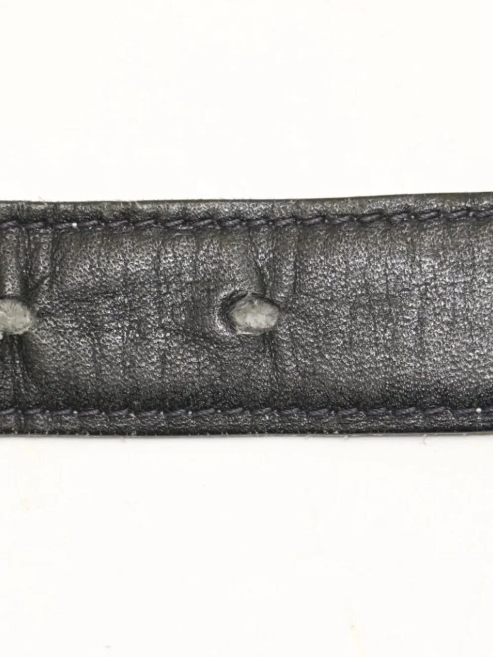 Gucci Vintage 1970's Reversable Leather Gold G Buckle Belt - Black/White/Gold